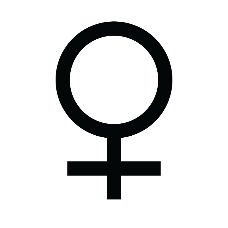 Symbol for Venus, representing the deities hand mirror.