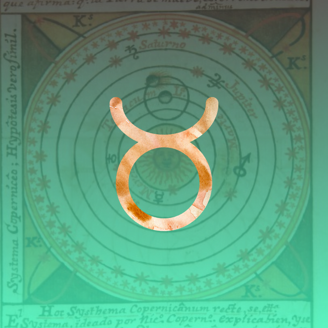 Taurus Symbol on Blue Gradient Background